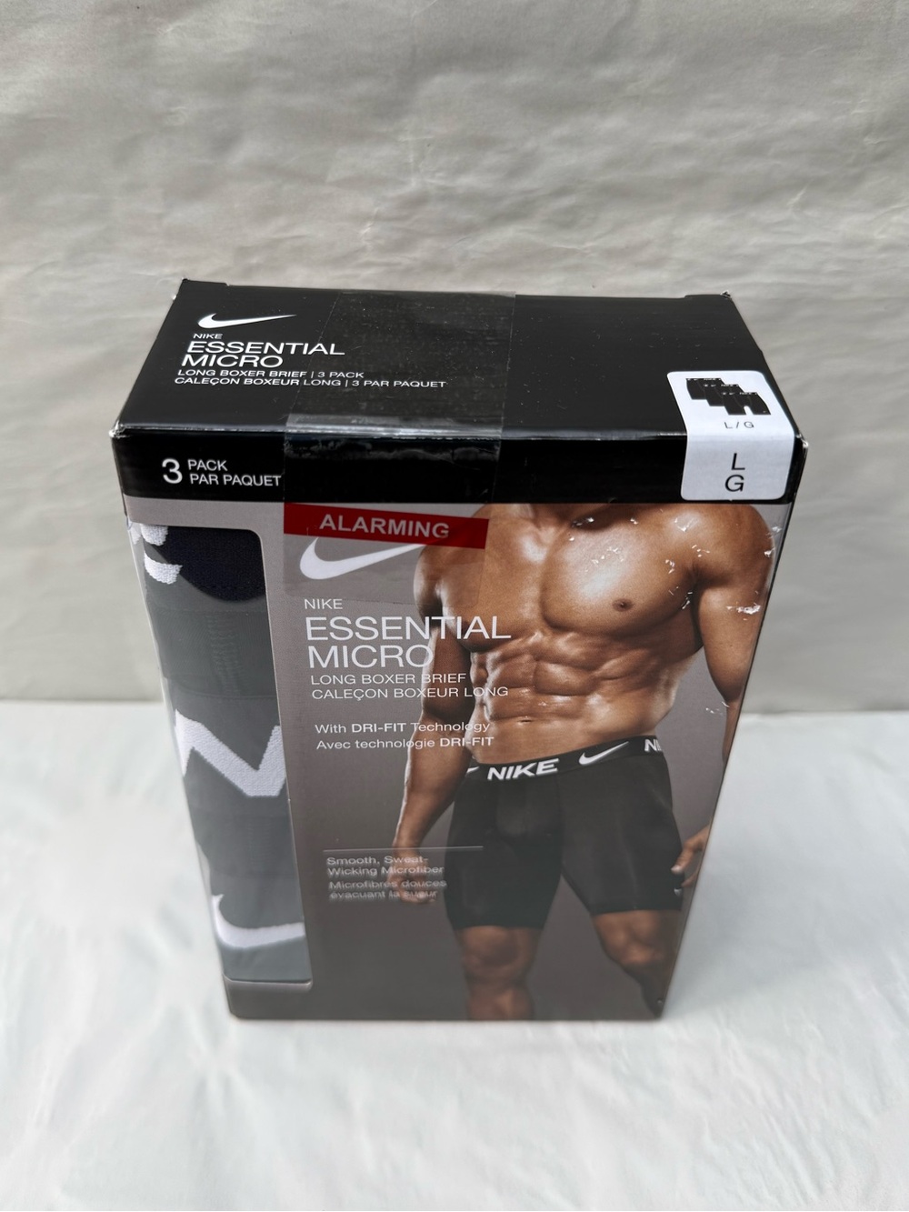Nike Essential Micro - Long Boxer Briefs - Black (3 Pack) - Size (L) - NWT